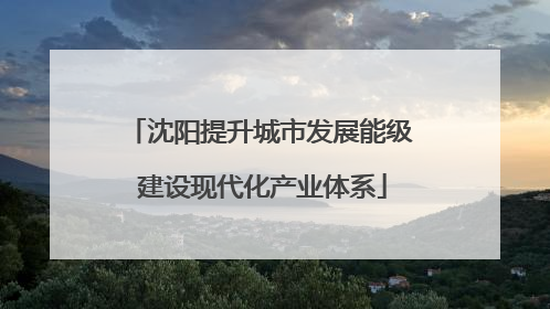 沈阳提升城市发展能级 建设现代化产业体系