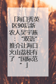 海口秀英区90后新农人吴宇燕：“双语”推介让海口火山荔枝有了“国际范”