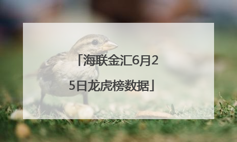 海联金汇6月25日龙虎榜数据