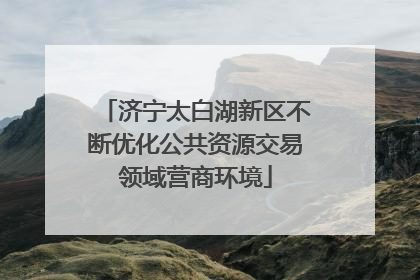 济宁太白湖新区不断优化公共资源交易领域营商环境