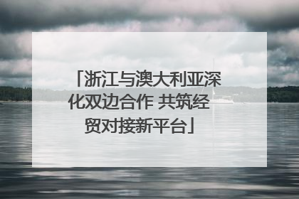 浙江与澳大利亚深化双边合作 共筑经贸对接新平台