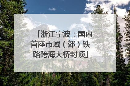 浙江宁波：国内首座市域（郊）铁路跨海大桥封顶