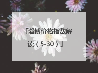 淄博价格指数解读（5-30）