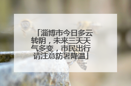 淄博市今日多云转阴，未来三天天气多变，市民出行请注意防暑降温