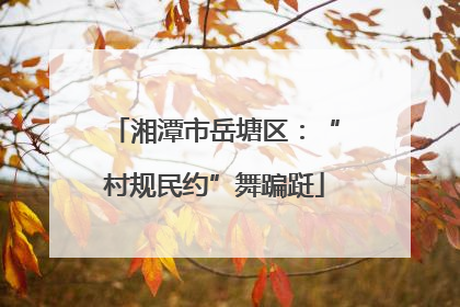 湘潭市岳塘区：“村规民约”舞蹁跹