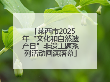 莱西市2025年“文化和自然遗产日”非遗主题系列活动圆满落幕