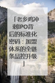 老乡鸡冲刺IPO背后的标准化密码：加盟体系的全链条品控升级