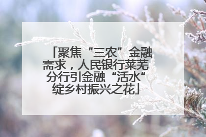 聚焦“三农”金融需求，人民银行莱芜分行引金融“活水”绽乡村振兴之花