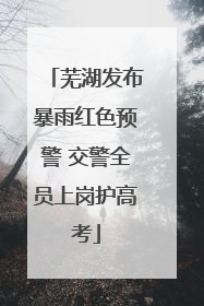 芜湖发布暴雨红色预警 交警全员上岗护高考