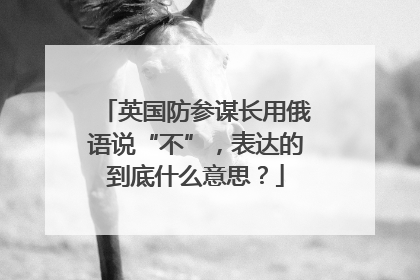 英国防参谋长用俄语说“不”，表达的到底什么意思？