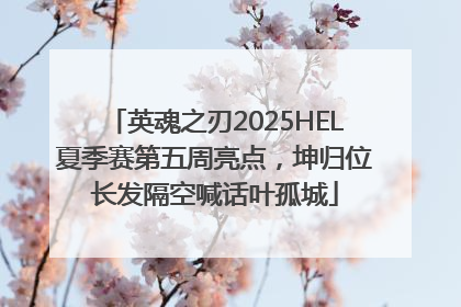 英魂之刃2025HEL夏季赛第五周亮点，坤归位长发隔空喊话叶孤城