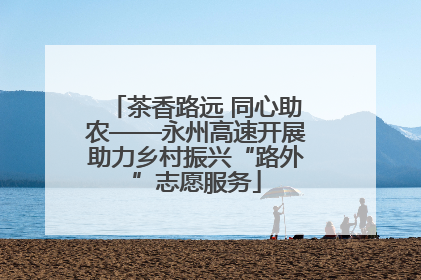 茶香路远 同心助农——永州高速开展助力乡村振兴“路外”志愿服务