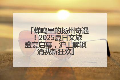 蝉鸣里的扬州奇遇！2025夏日文旅盛宴启幕，沪上解锁消费新狂欢