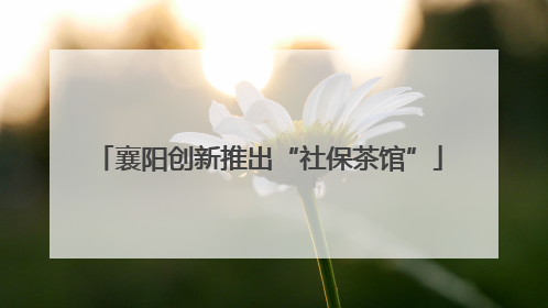 襄阳创新推出“社保茶馆”