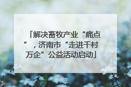 解决畜牧产业“痛点”，济南市“走进千村万企”公益活动启动