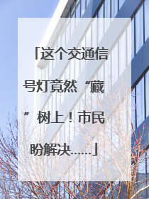 这个交通信号灯竟然“藏”树上！市民盼解决……