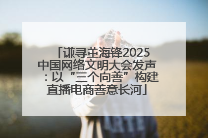 谦寻董海锋2025中国网络文明大会发声：以“三个向善”构建直播电商善意长河