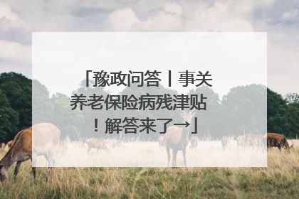 豫政问答丨事关养老保险病残津贴！解答来了→