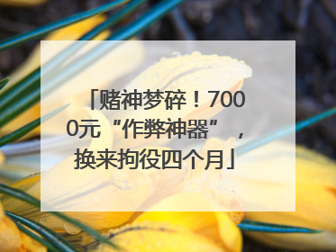 赌神梦碎！7000元“作弊神器”，换来拘役四个月