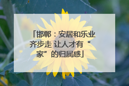 邯郸：安居和乐业齐步走 让人才有“家”的归属感