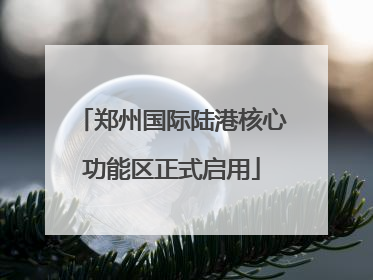郑州国际陆港核心功能区正式启用