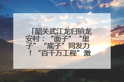 韶关武江龙归镇龙安村：“面子”“里子”“底子”同发力！“百千万工程”激活乡村新动能