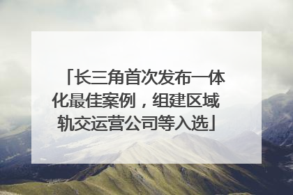 长三角首次发布一体化最佳案例，组建区域轨交运营公司等入选