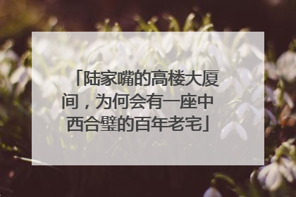 陆家嘴的高楼大厦间，为何会有一座中西合璧的百年老宅