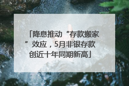 降息推动“存款搬家”效应，5月非银存款创近十年同期新高