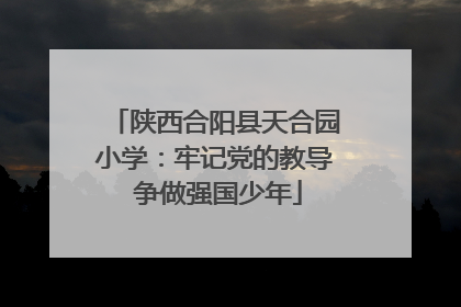 陕西合阳县天合园小学：牢记党的教导 争做强国少年