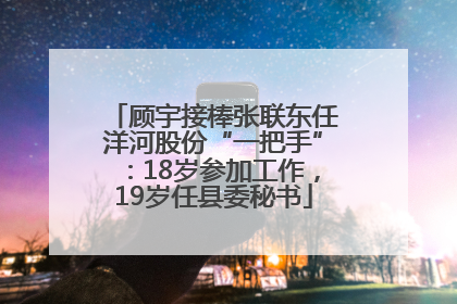 顾宇接棒张联东任洋河股份“一把手”：18岁参加工作，19岁任县委秘书