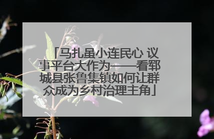马扎虽小连民心 议事平台大作为——看郓城县张鲁集镇如何让群众成为乡村治理主角