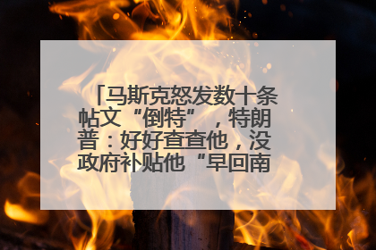 马斯克怒发数十条帖文“倒特”，特朗普：好好查查他，没政府补贴他“早回南非老家”了