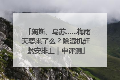 齁斯、乌苏……梅雨天要来了么？除湿机赶紧安排上｜申评测