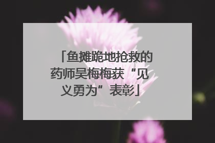 鱼摊跪地抢救的药师吴梅梅获“见义勇为”表彰