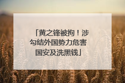 黄之锋被拘！涉勾结外国势力危害国安及洗黑钱