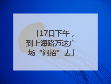 17日下午，到上海路万达广场“问招”去