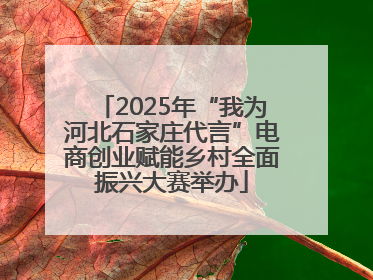 2025年“我为河北石家庄代言”电商创业赋能乡村全面振兴大赛举办