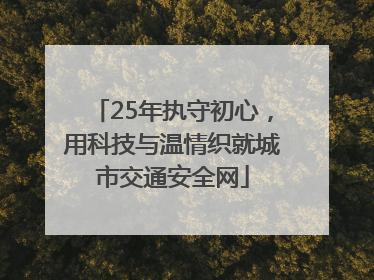 25年执守初心，用科技与温情织就城市交通安全网