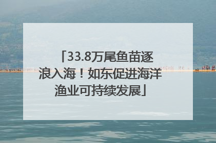 33.8万尾鱼苗逐浪入海！如东促进海洋渔业可持续发展