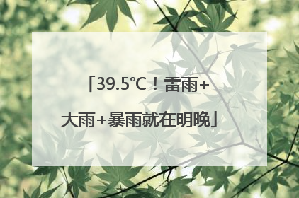 39.5℃！雷雨+大雨+暴雨就在明晚