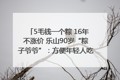 5毛钱一个粽 16年不涨价 乐山90岁“粽子爷爷”：方便年轻人吃口热乎早饭｜封面头条