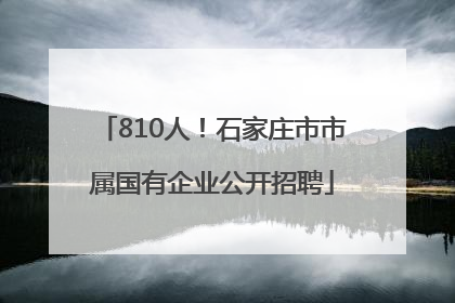 810人！石家庄市市属国有企业公开招聘