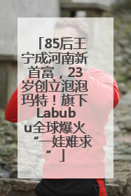 85后王宁成河南新首富，23岁创立泡泡玛特！旗下Labubu全球爆火“一娃难求”